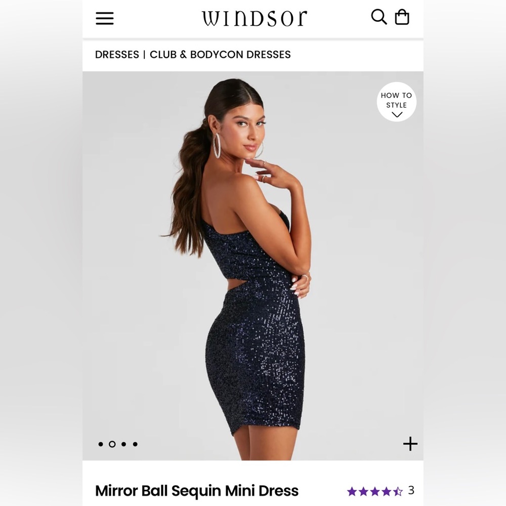 Windsor Mirror Ball Sequin Mini Dress Navy